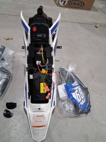 Garvee Ride - P Series:  Kids Electric Dirt Bike with 25W*2 Motor, Twist Grip Throttle, Spring Suspension - 66lbs CAP -  12V - blue (MODEL: pto_0z46) image 6