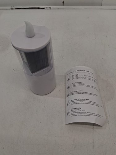 Solar Outdoor Waterproof LED Flickering Flameless Candle - Dusk to Dawn - white image 3