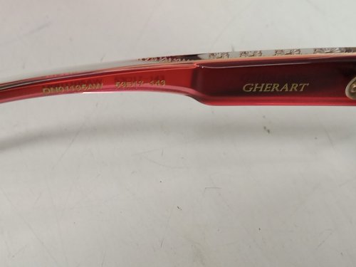 DANSHARIAN Glasses Frames with Demo Lenses - 53▢17-143 - Red / Gold (Model: GHERART / DN01105AW5317 53-17-143) image 5