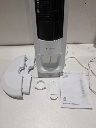 omnibreeze premium 38" Rotating tower fan with wifi CONTROL, 5-SPEEDS & REMOTE - white/BLACK (model: 5333021/dc2313r-g) image 4