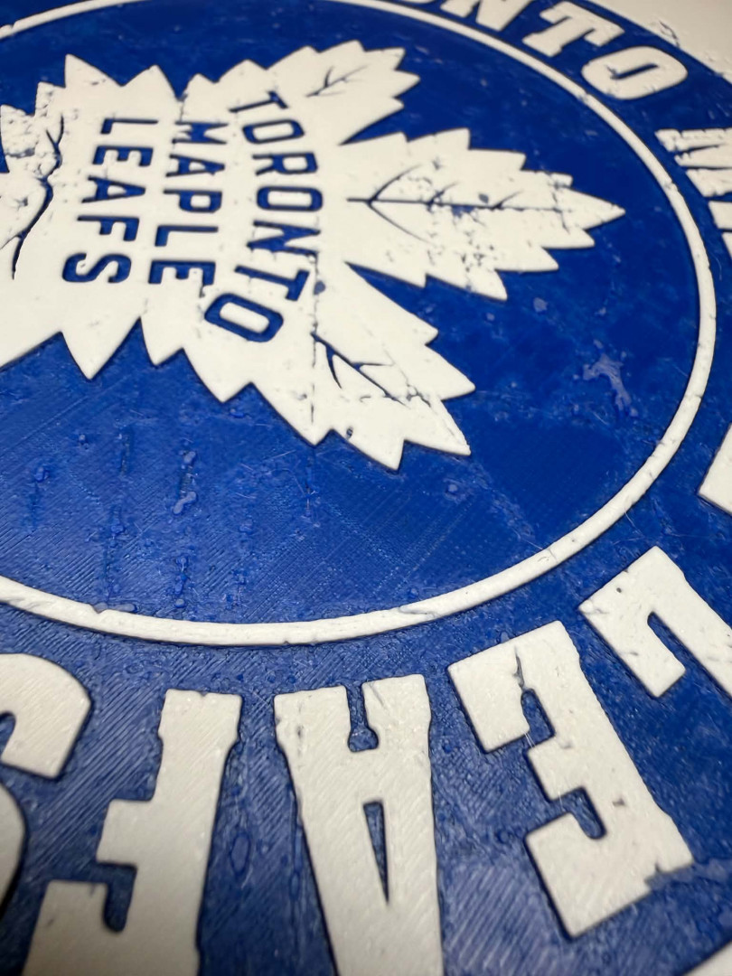8"x8" 3D Printed - Toronto Maple Leafs - NHL - Textured Photo image 3