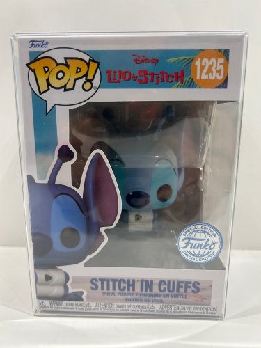 Funko pop! **funko special edition** Disney lilo & stitch - stitch in cuffs vinyl figure (#1235) **plastic protector cover** image 2