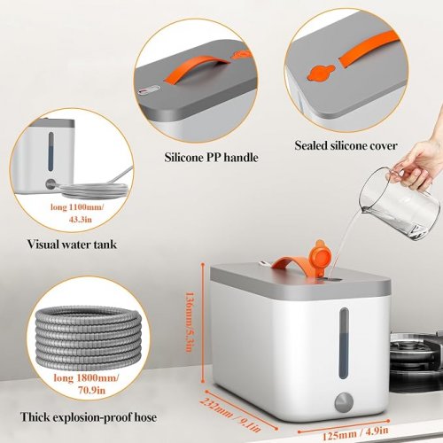 HIEE 10-in-1 MULTIFUCTIONAL STEAM CLEANER kit - 1500W/110V - White/grey (model: SC-W01) image 3