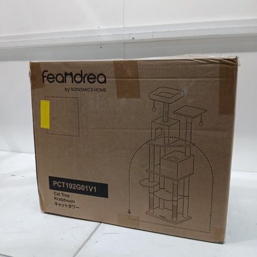 feandrea multi-level cat tree tower - 59.5" x 20.6" x 20.8" - LIGHT grey (model: pct192g01v1) image 2