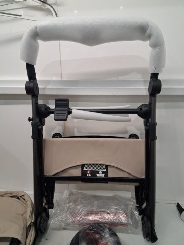 mompush Vira All-Terrain One-Hand Fold Baby Stroller with XL UV50+ Canopy & Multi-Position Recline - 50lbs max - khaki (model: mmb70103) image 6
