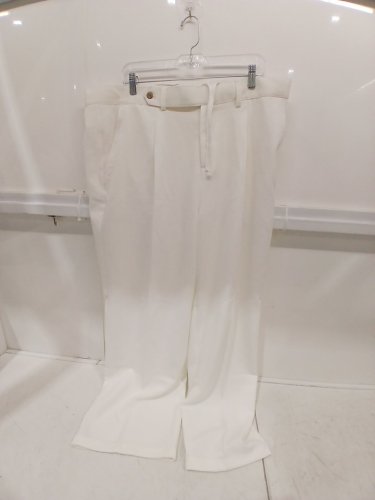 Women's High Waisted Pleated Straight Leg Pants - EXTRA LARGE - CREAM image 2
