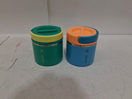 2PK THERMOFLASK INSULATED FOOD JARS - 20OZ - blue/green/yellow & Teal/Orange/blue (MODEL: 1759351) image 3