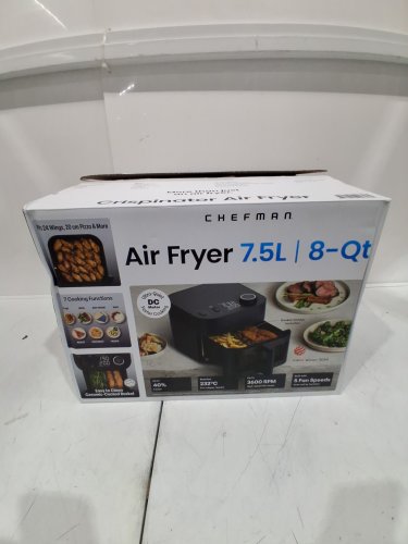 CHEFMAN CRISPINATOR HIGH POWERED AIR FRYER - 8QT - BLACK (MODEL: C38-8WD7-1M-1CAP / 1993109) image 2