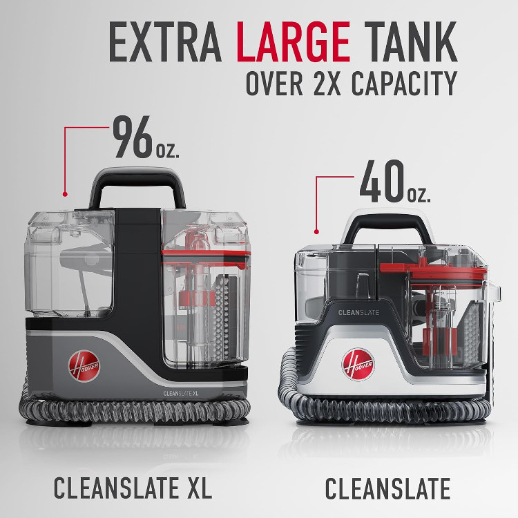 Hoover cleanslate xl portable carpet & upholstery spot cleaner and stain remover - dual tanks - red/grey - (model: fh15000v) image 2