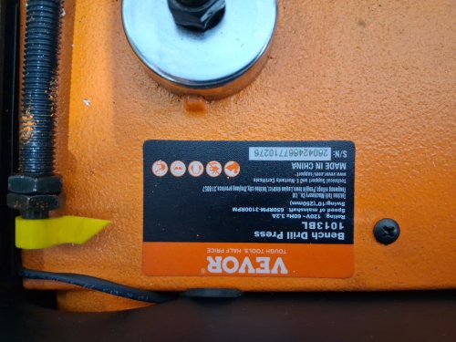 Benchtop Drill Press with LED Work Light, 0-45° Tilting Worktable, Adjustable Speed, 2800 RPM, 6.2A - black/orange (model:1013bl) image 4