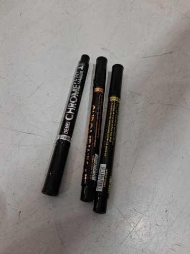 3pc Demei HIGH GLOSS LIQUID CHROME MARKERS - 0.7MM - SILVER / BRONZE / GOLD image 3