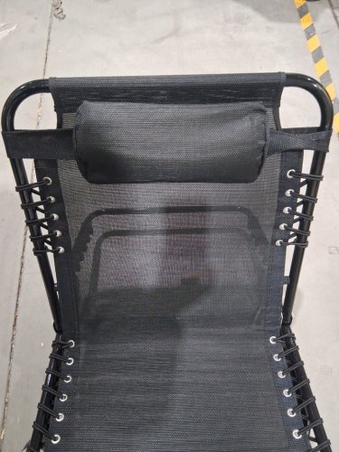 COSTWAY Folding Metal Outdoor Lounge Chair Recline Chair with Adjustable Backrest & Footrest - 74" L X 16" H - Black (Model: OP70965BK) image 4