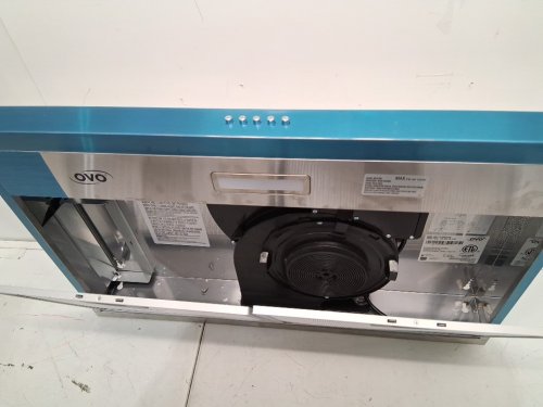 ovo under cabinet rang hood vent with 3 speed exhaust fan & push button - 30" - 4000k cool lights - stainless steel (model: ov-1006r) image 4