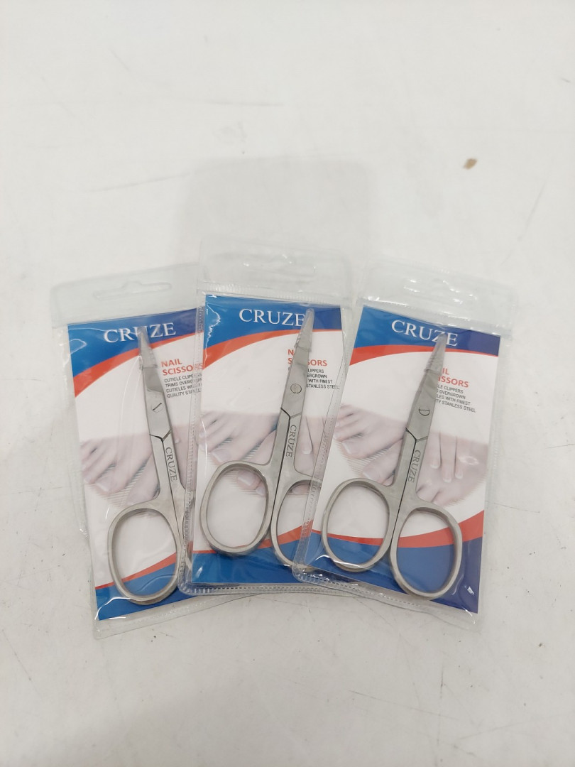 3 CRUZE Extra Fine Curved Nail/grooming Scissors for Manicure, Eyelashes, & more image 2