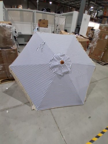 Costway Sun-Protective Polyester Patio Umbrella with Fringe - 7FT - Multicolour (Model: NP12858BL) image 4