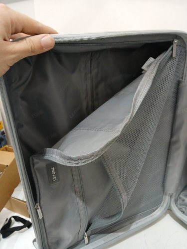 letome hardside spinner carry on luggage suitcase with aluminum handle and tsa locks - 20" - grey (MODEL: 1942341) image 4
