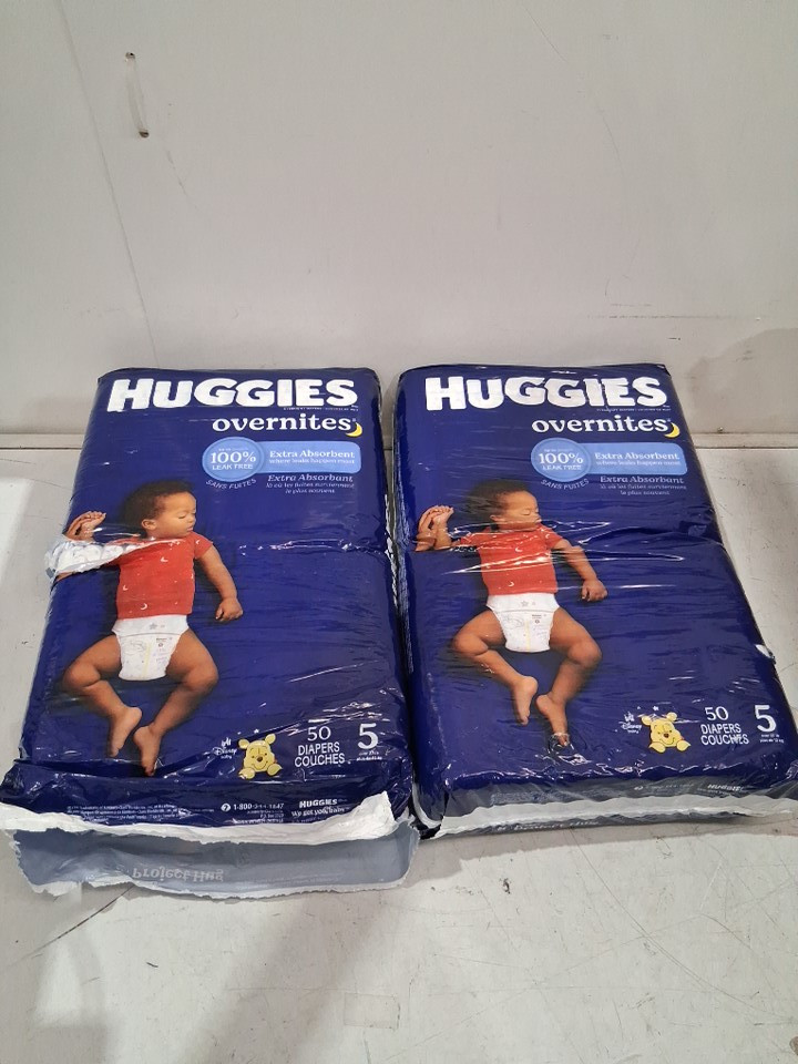 100PK HUGGIES OVERNITES NIGHT TIME BABY DIAPERS - SIZE 5 (27lb+) - WINNIE THE POOH - (model: 5454702) image 3
