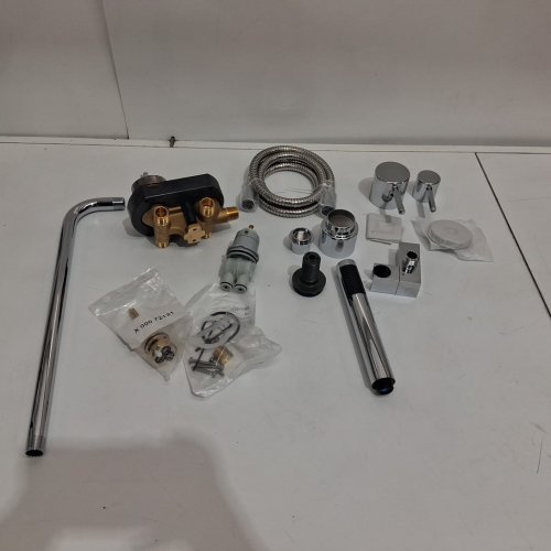 delta modern round shower system with rain shower head and handheld sprayer - 10"x8.2"x15.2"x6.6"- chrome - (model: 116683) image 4