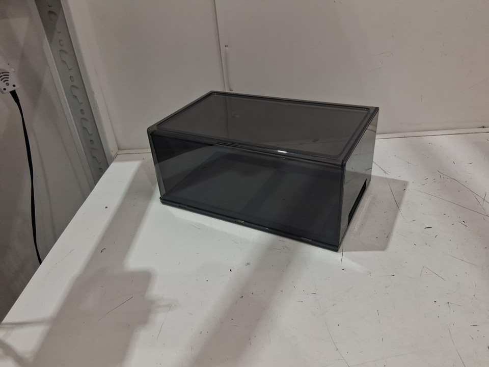 siruishop desk top drawer organizer - 15.4" x 10.2" x 8.3" - smoke/transparent image 4