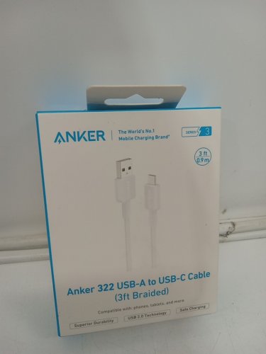 Anker 322 Series Durable Braided USB-A to USB-C Charging Cable - 3ft - White (Model: A81H5H21-1) image 3