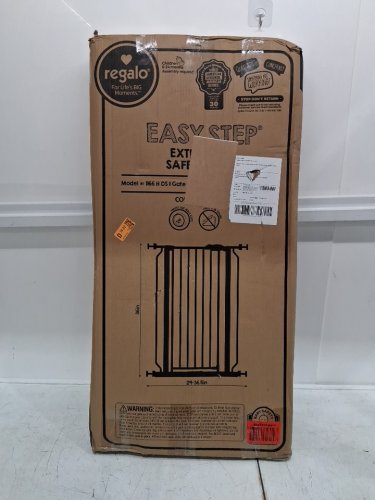 REGALO EASY STEP extra tall WALK-THRU METAL SAFETY GATE - 36" x 29" - 36.5" - WHITE (MODEL: 1166HDS) image 2