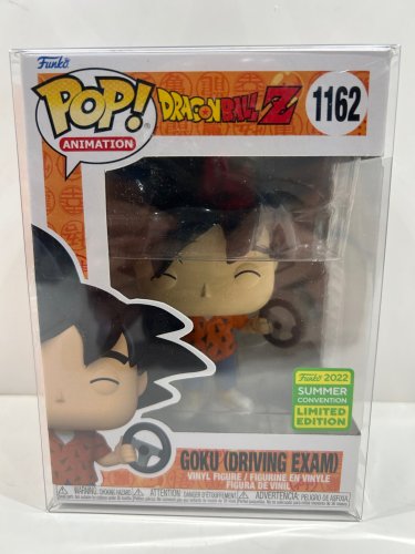 Funko pop! **2022 summer convention** Animation: dragonball z - goku (driving exam) vinyl figure (#1162) **plastic protector cover** image 2