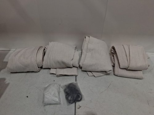 4-PANEL BLACKOUT LINEN CURTAINS - 36" X 94" - BEIGE image 3
