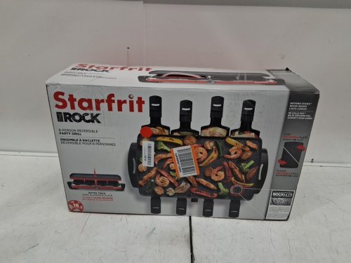 Starfrit The Rock Electric Raclette - 8 Person Party Grill - 8 Spatulas - Reversible Plate - 1500W - red/black - (model: ‎024403-002-0000) image 2