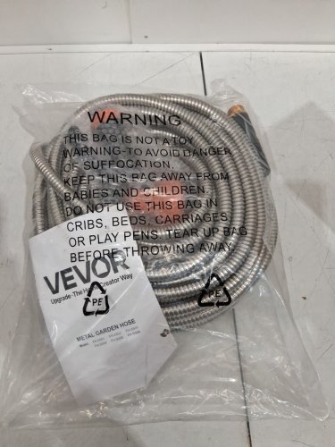 Rust Proof Stainless Steel METAL GARDEN Hose - 100FT - 5/8" - SILVER/BLACK/ORANGE (MODEL: FH-SS04) image 3