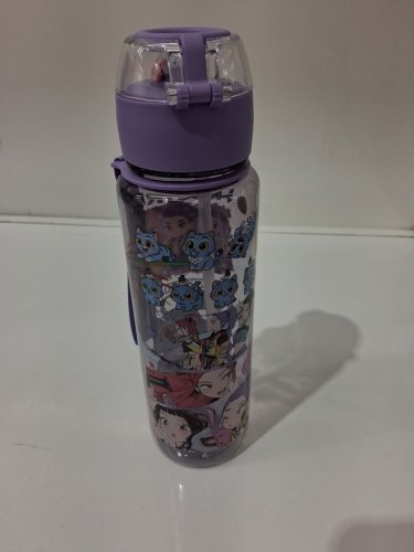 k-pop demon hunter chibi flip-straw water bottle - 27oz - purple image 3