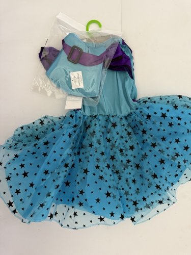 2PC TODDLER MAGICAL WITCH COSTUME DRESS AND HAT - 3-4T - BLUE/PURPLE image 3