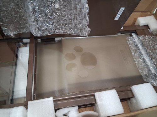 XL Dog Door for Sliding Glass Doors - adjustable height from 76" to 81", 14" x 24" flap - Brown - (model: cwm03-xl-b) image 8
