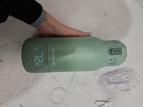 momcozy portable beverage warmer with dual heating modes for breast milk & water - 17oz capacity - pale green (model: mw05) image 4