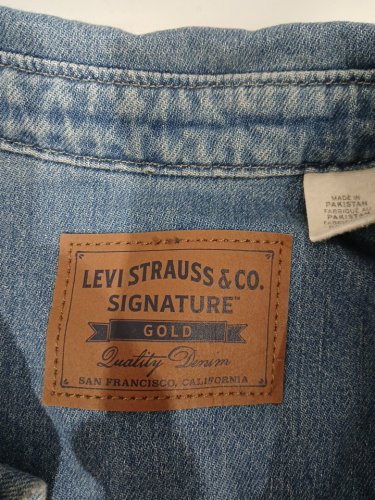 men's levi strauss signature utility shirt jacket - large - denim light image 4
