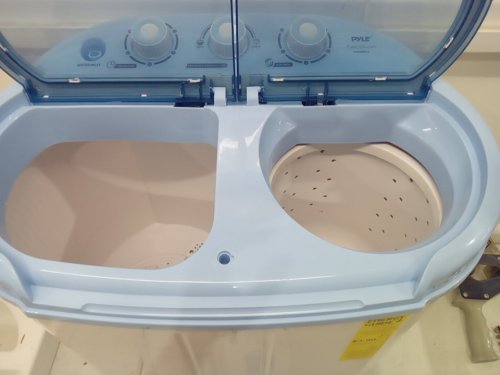 PYLE PURE CLEAN 2-IN-1PORTABLE WASHING MACHINE WITH WASHER & DRYER - 7.7LBS / 3.3LBS CAP - WHITE/BLUE (MODEL: PUCWM22) image 5