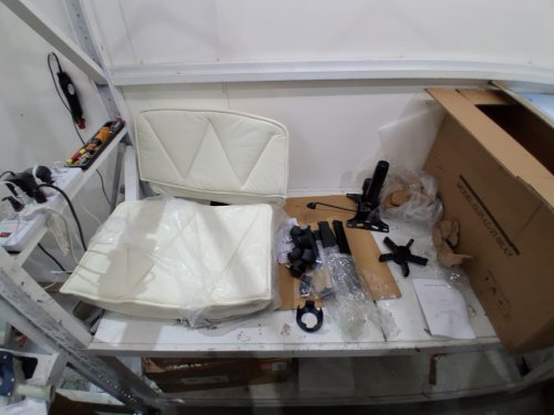 DurayLoly Backed Criss Cross Office Chair with Wheels & 2 Layer Comfy PU Leather - Beige (Model: DL91-LC-2T-BE1) image 2