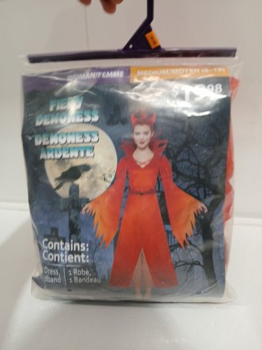 2PC WOMEN'S PARTYHOLIC FIERY DEMONESS COSTUME DRESS AND HEADBAND - MEDIUM (8-10) - RED image 2