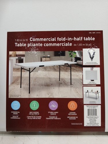 STAR ELITE MULTIPURPOSE PORTABLE FOLD-IN-HALF TABLE - 6FT - WHITE (MODEL: 1690752) image 3