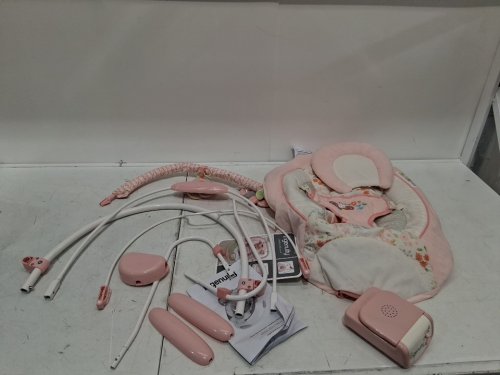 Ingenuity soothing baby bouncer infant seat with vibration toy bar and sound 0-6m - pink flora the unicorn - (model: 12201/o0966) image 3