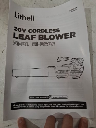 Litheli Cordless Electric Leaf Blower with battery & charger - 20V - gray/blue/black - (Model: D07102150) image 10