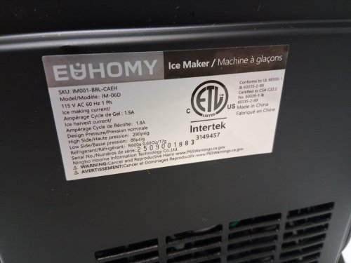 EUHOMY Countertop Ice Maker Machine with Handle, Basket and Scoop - MAKES 26LB/Day - BLACK (MODEL: im-06d/IM001-Bbl-CAEH) image 9