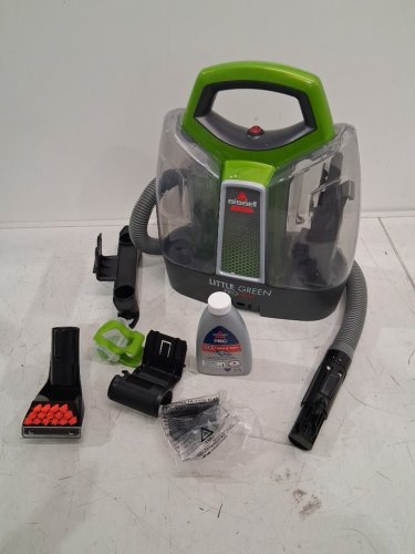BISSELL LITTLE GREEN PROHEAT PORTABLE DEEP CLEANER/SPOT CLEANER WITH SELF-CLEANING HYDRORInSE TOOL - GREEN/GREY (MODEL : 2513B / 2513n) image 3