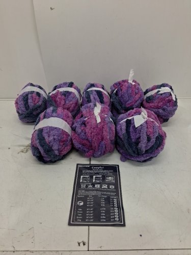 8PK Cozyful Chunky Yarn for Hand Knitting and Crochet - 20YARD/EA - Multi Purple image 2