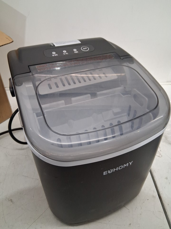 EUHOMY Countertop Ice Maker Machine with Handle, Basket and Scoop - MAKES 26LB/Day - BLACK (MODEL: im-06d/IM001-Bbl-CAEH) image 3