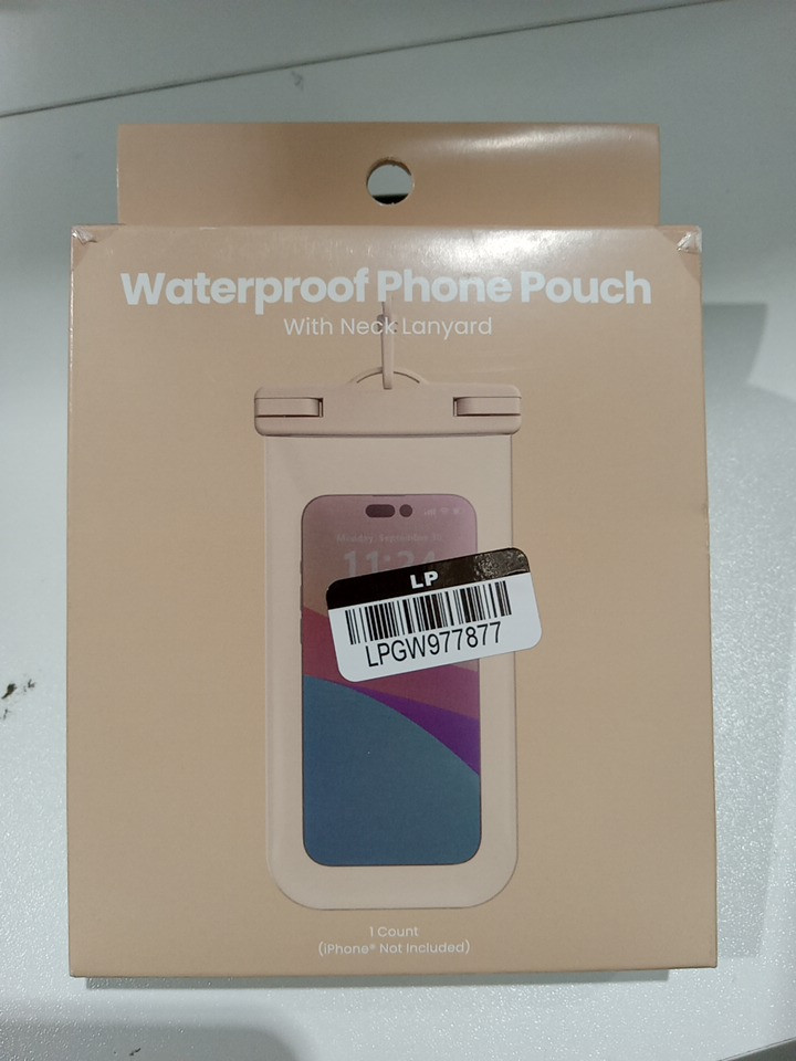 Gems Waterproof Phone Pouch with Neck Lanyard - FITS phones up to 7" - Beige (Model: 080-17-0285) image 2