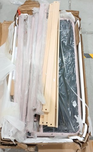 HITHOS Bed frame with headboard - Twin - Pink (Model: HOS-UP-172) image 3
