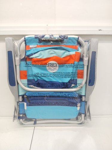 RIO BEACH BACKPACK BEACH CHAIR - 20" X 33" - ORANGE / BLUE (MODEL: 1952275) image 2