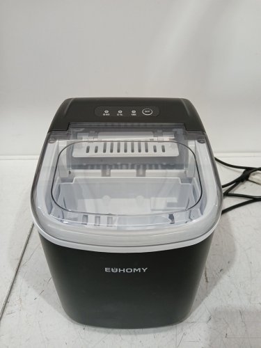 EUHOMY Countertop Ice Maker Machine with Handle, Basket and Scoop - MAKES 26LB/Day - BLACK (MODEL: im-06d/IM001-Bbl-CAEH) image 3