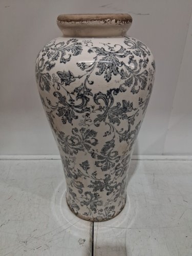 primrue tuscan ceramic table decor flower vase - 16" - off white/blue floral pattern (model: ‎C000623648) image 6