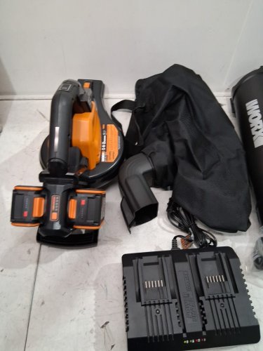 Worx 3-in-1 Cordless Leaf Blower, Vac, and Mulcher Set with Charger and 20V Batteries - 40V PowerShare - 4.0A - Black/Orange (Model: WG583) image 4